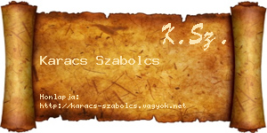 Karacs Szabolcs névjegykártya