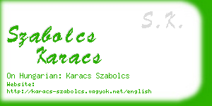 szabolcs karacs business card